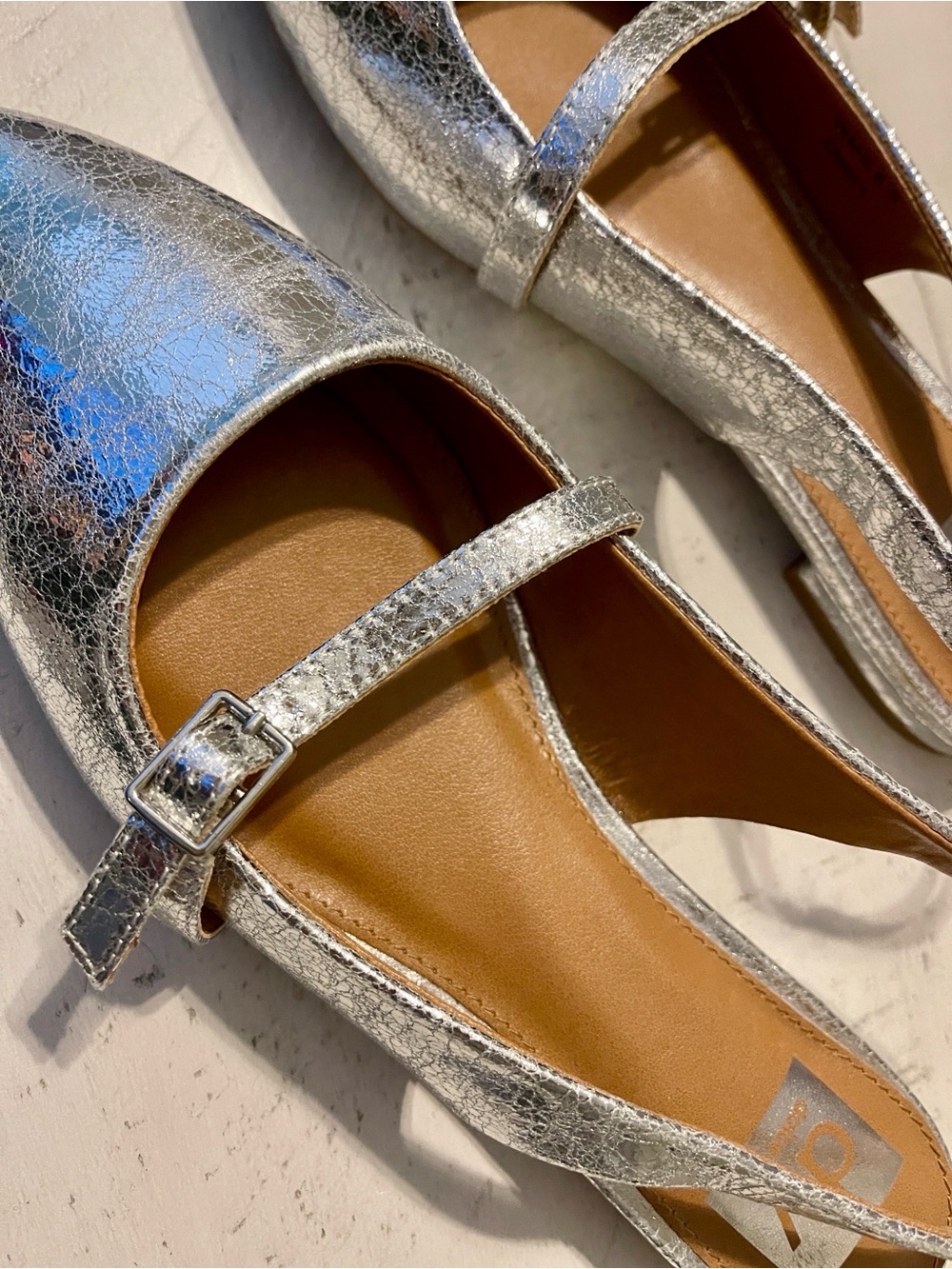 Dolce Vita Silver Distressed Slingbacks